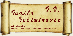 Isailo Velimirović vizit kartica